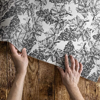 Teppich auf pvc Weinskizze Im Vintage-Stil