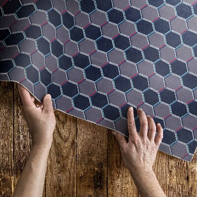 Vinyl teppich läufer Feines 3D-Mosaik Aus Sechsecken