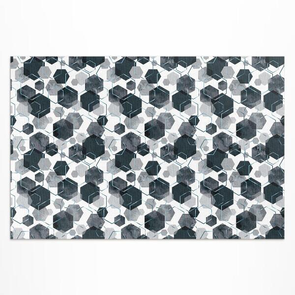Teppich pvc Aquarell Und Lineare Sechsecke
