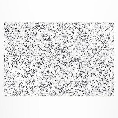 Teppich pvc Skizze Von Vintage-Pfingstrosenblüten Und -Blättern