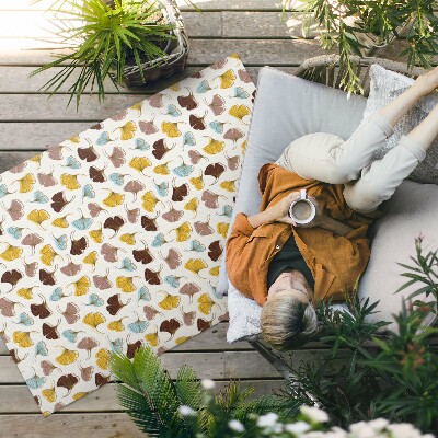 Teppich auf pvc Pastell-Ginkgoblätter-Boho-Illustration