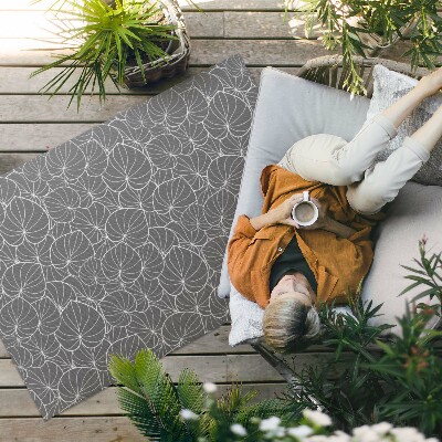 Pvc teppich Boho-Design Mit Linearen Blättern