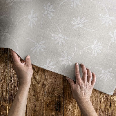 Vinyl teppich läufer Zarte Boho-Gänseblümchen Auf Stoff