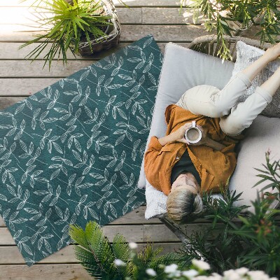 Teppich auf pvc Minimalistischer Zweig Mit Boho-Blättern