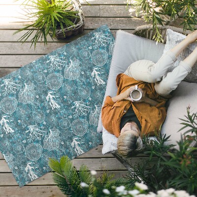 Teppich auf pvc Muster Inspiriert Von Meeresflora Und -Fauna