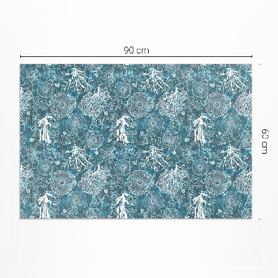 Teppich auf pvc Muster Inspiriert Von Meeresflora Und -Fauna