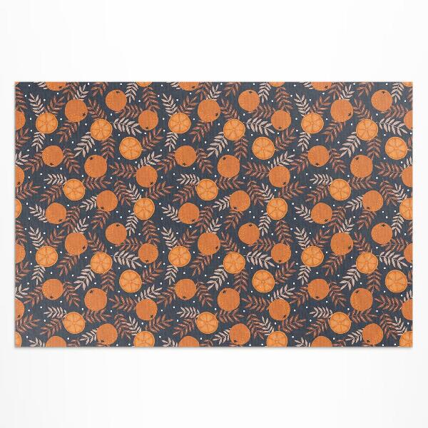 Vinyl teppich Illustration Von Orangen Und Blättern