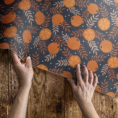 Vinyl teppich Illustration Von Orangen Und Blättern