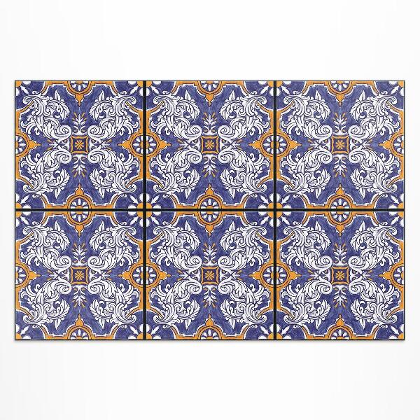 Teppich pvc Elegante Fliesen Mit Floralen Ornamenten