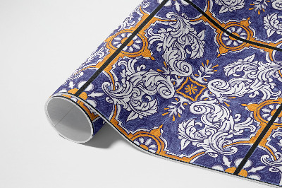 Teppich pvc Elegante Fliesen Mit Floralen Ornamenten