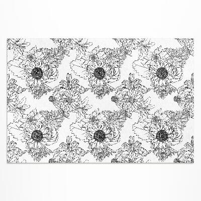 Vinyl teppich Sonnenblume Gezeichnete Wunderschöne Vintage-Blumen