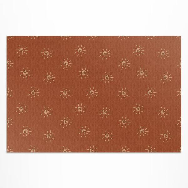 Teppich auf pvc Sonnenblumenmuster Im Vintage-Boho-Stil