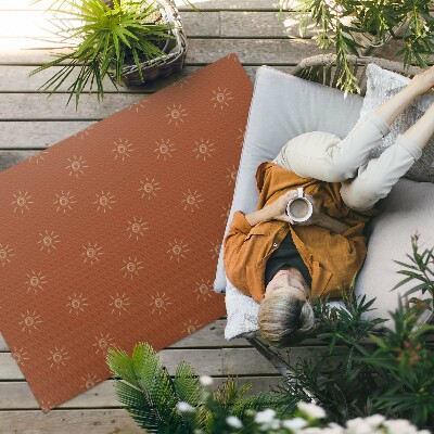 Teppich auf pvc Sonnenblumenmuster Im Vintage-Boho-Stil