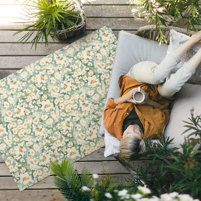 Vinyl teppich Wiesenfeld Mit Abstrakten Blumen Bemalt