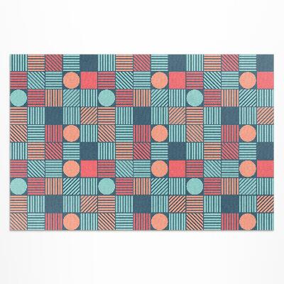 Teppich auf pvc Geometrisches Retro-Vintage-Muster