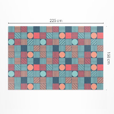 Teppich auf pvc Geometrisches Retro-Vintage-Muster