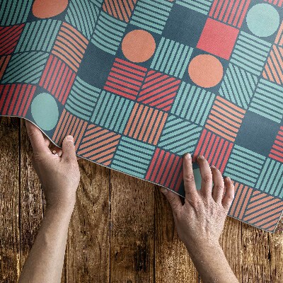 Teppich auf pvc Geometrisches Retro-Vintage-Muster