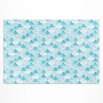 Pvc teppich Aquarell-Wellenmuster Im Asiatischen Stil