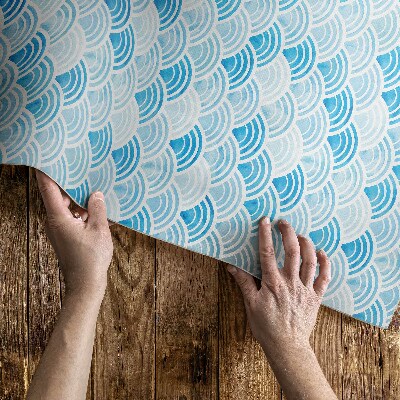 Pvc teppich Aquarell-Wellenmuster Im Asiatischen Stil