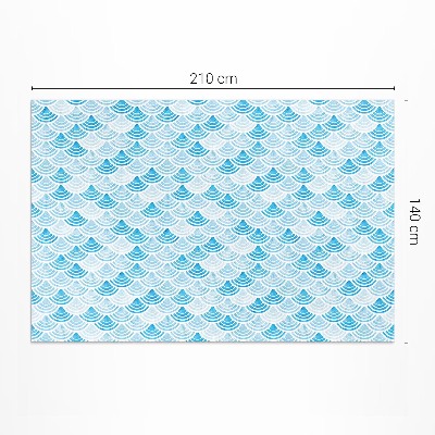 Pvc teppich Aquarell-Wellenmuster Im Asiatischen Stil