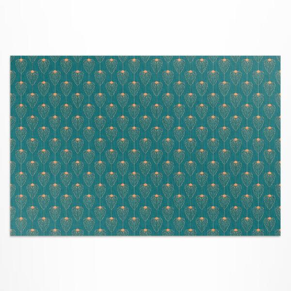 Teppich auf pvc Blumenmuster Mit Wiederholten Blättern
