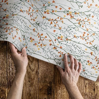 Teppich pvc Blumen Und Zweige Im Boho-Stil