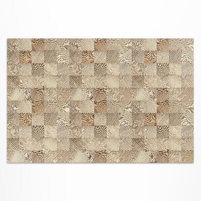 Vinyl teppich läufer Mosaik Aus Holzquadraten Aus Baumringen