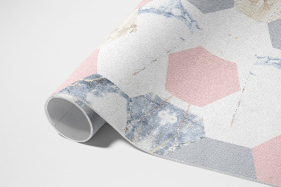 Pvc teppich Pastellfarbene Sechsecke Mit Marmor