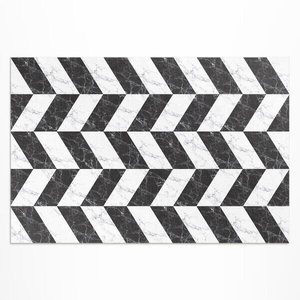 Vinyl teppich läufer Monochromer Fischgrätenmarmorstein