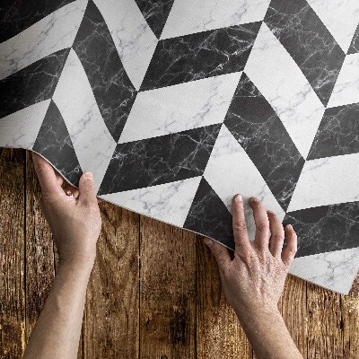 Vinyl teppich läufer Monochromer Fischgrätenmarmorstein