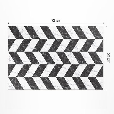 Vinyl teppich läufer Monochromer Fischgrätenmarmorstein