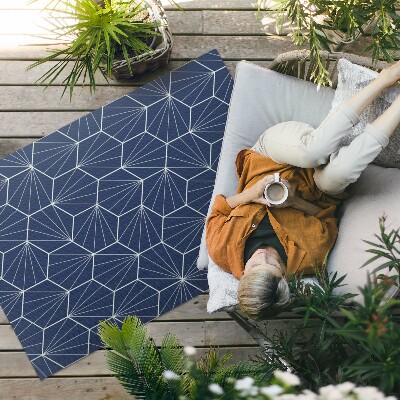 Vinyl teppich Sechsecke Mit Linearen Mustern