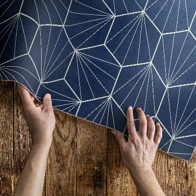 Vinyl teppich Sechsecke Mit Linearen Mustern