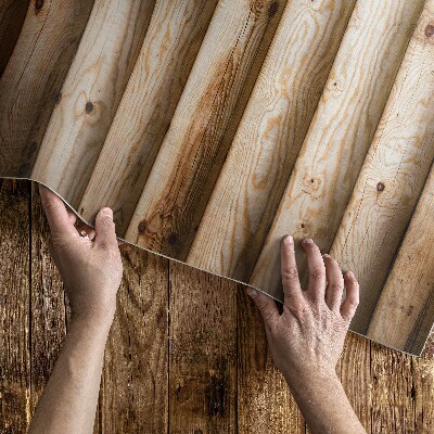 Teppich auf pvc Knorrige Holzbalken
