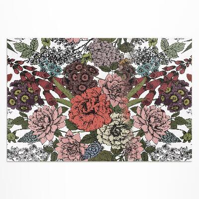Teppich auf pvc Pastellblumen Auf Einer Vintage-Wiese