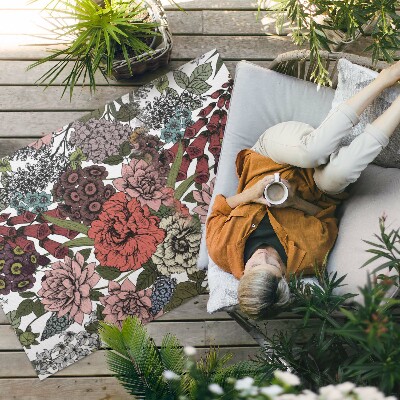 Teppich auf pvc Pastellblumen Auf Einer Vintage-Wiese