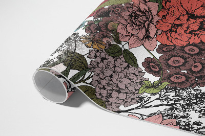 Teppich auf pvc Pastellblumen Auf Einer Vintage-Wiese