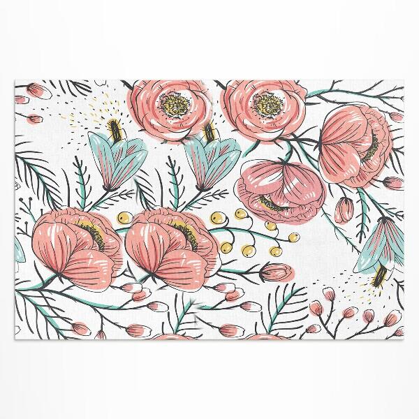 Pvc teppich Pastellblumen, Schöne Subtile Illustration