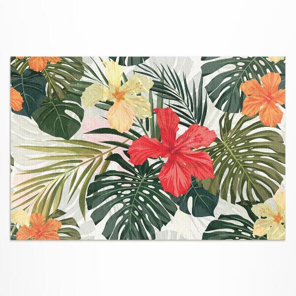 Vinyl teppich läufer Tropische Monstera-Blätter Und -Blüten