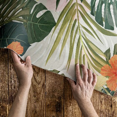 Vinyl teppich läufer Tropische Monstera-Blätter Und -Blüten