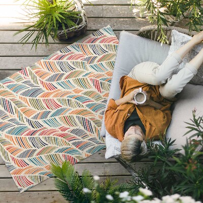 Teppich auf pvc Bunte Abstrakte Boho-Blätter