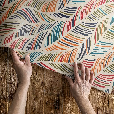 Teppich auf pvc Bunte Abstrakte Boho-Blätter