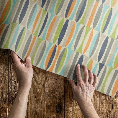 Teppich auf pvc Abstrakte Ellipse Im Retro-Stil