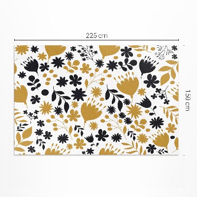 Pvc teppich Illustration Von Blumen Und Blättern Auf Einer Wiese