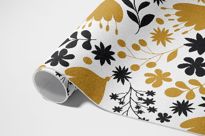 Pvc teppich Illustration Von Blumen Und Blättern Auf Einer Wiese