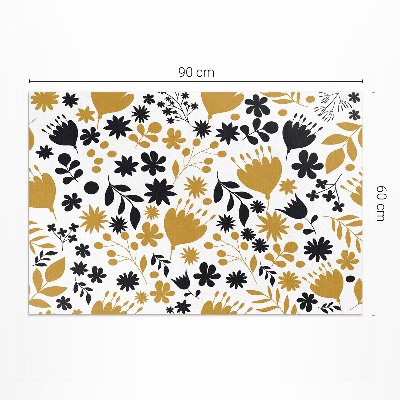 Pvc teppich Illustration Von Blumen Und Blättern Auf Einer Wiese