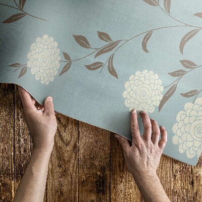 Teppich pvc Große Weiße Chrysanthemen Auf Pastellfarbenem Hintergrund