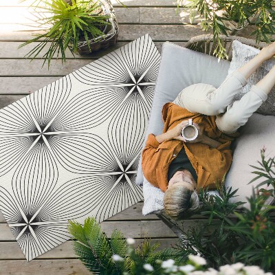 Vinyl teppich läufer Elegante Blüten Mit Dunklen Linien