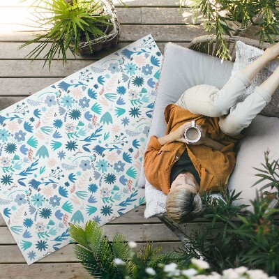 Vinyl teppich Pastellblumen Und Boho-Pflanzen