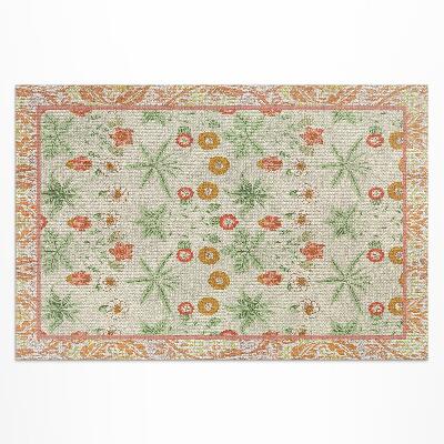 Teppich auf pvc Blumenmuster In Einem Rahmen